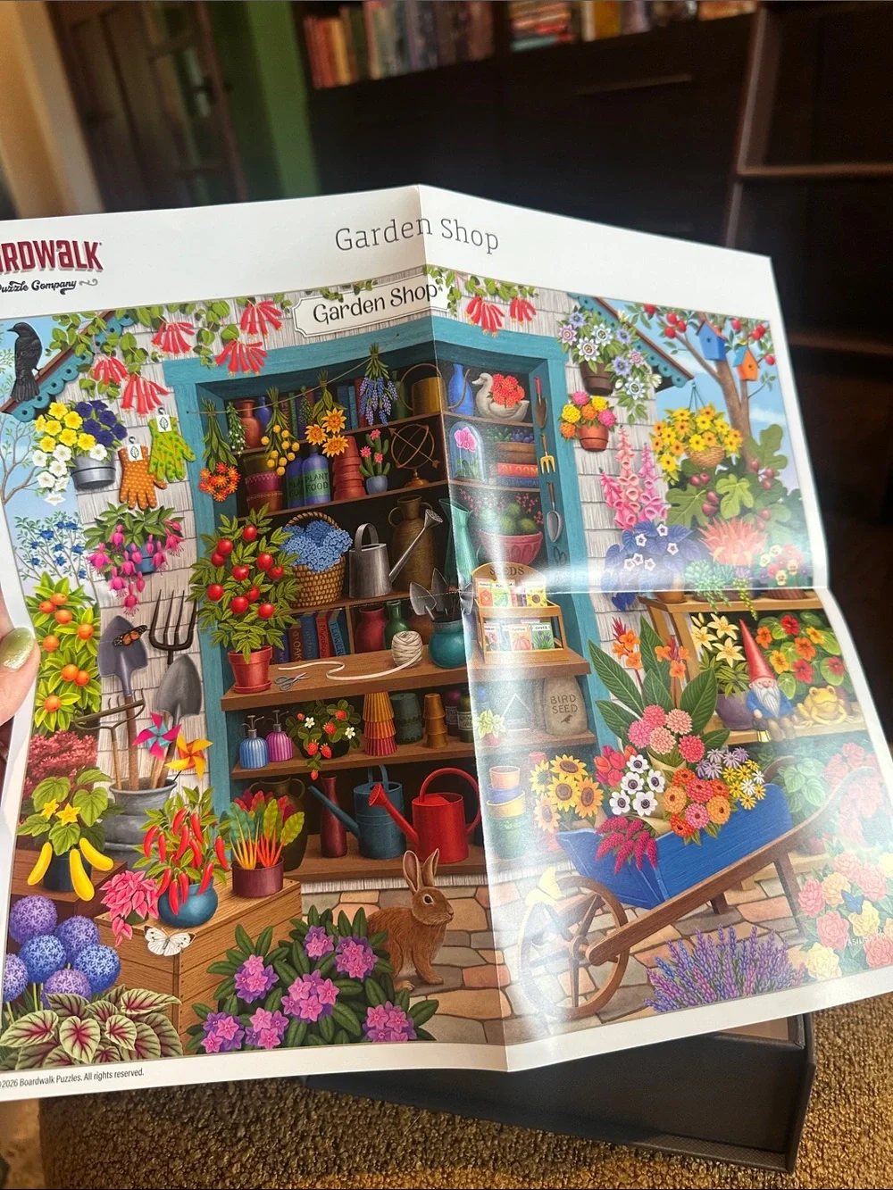 Boardwalk Garden Shop 500-Piece Puzzle - Colorful Floral Design